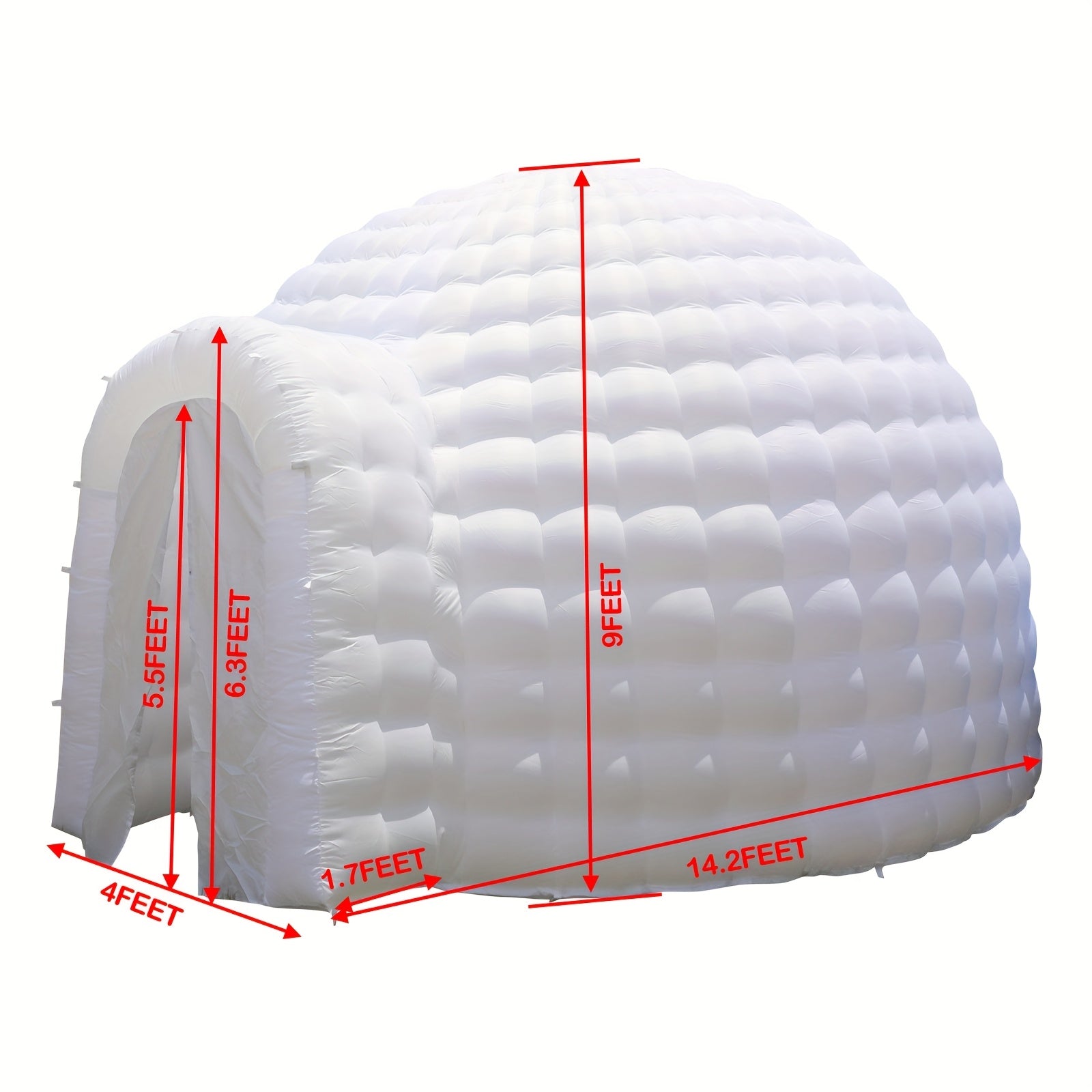 Inflatable Igloo Dome Event Tent (14x14x9FT) Dome With Air Blower And Light, Inflatable Party Tent For Wedding Party Exhibition Event Prom Birthday Advertising Bars